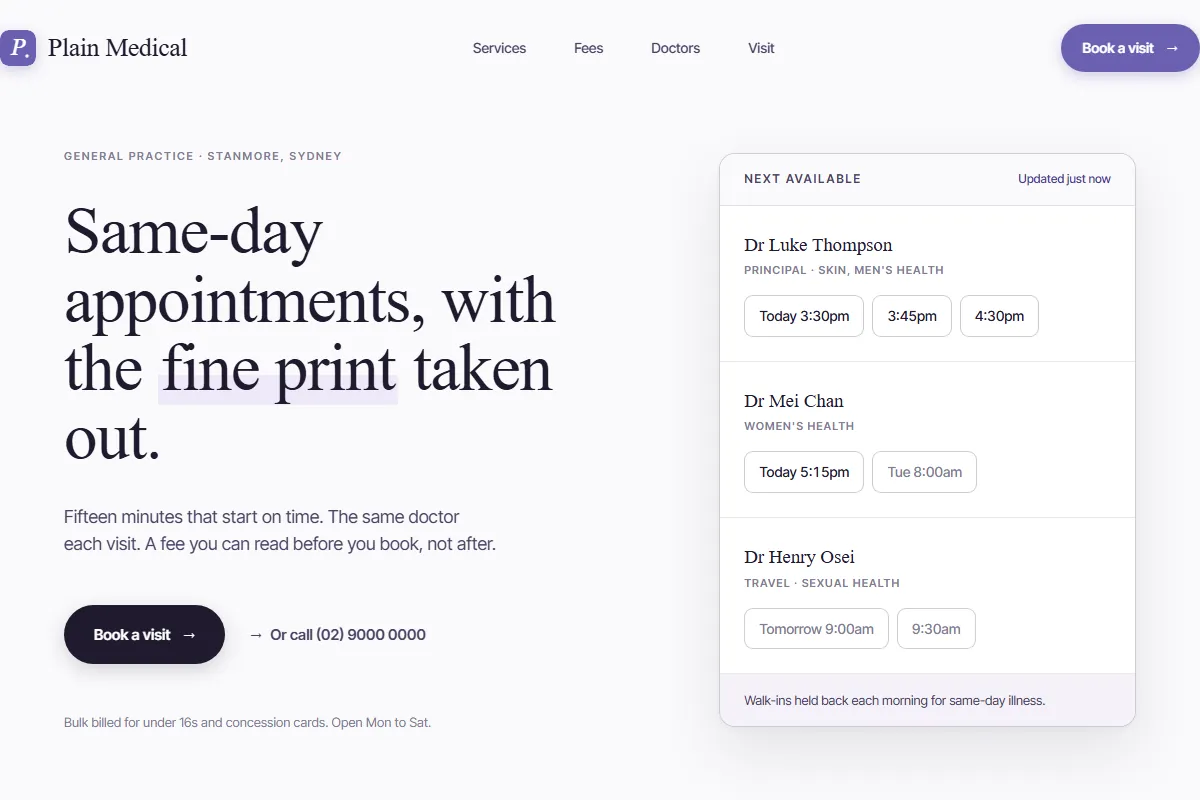 Plain Medical concept site